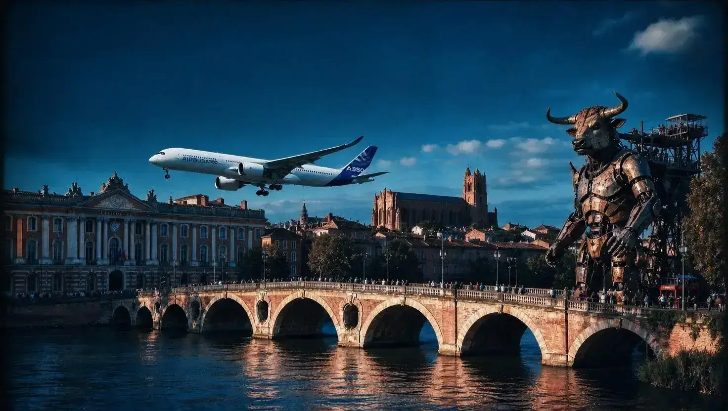 Toulouse ville rose avec Capitole, Pont Neuf et Airbus - Zone d'intervention Auto Clé Toulouse